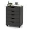 5-Drawer Rolling Storage Cabinet with Lockable Wheels and Cut-Out Handles for Home or Office